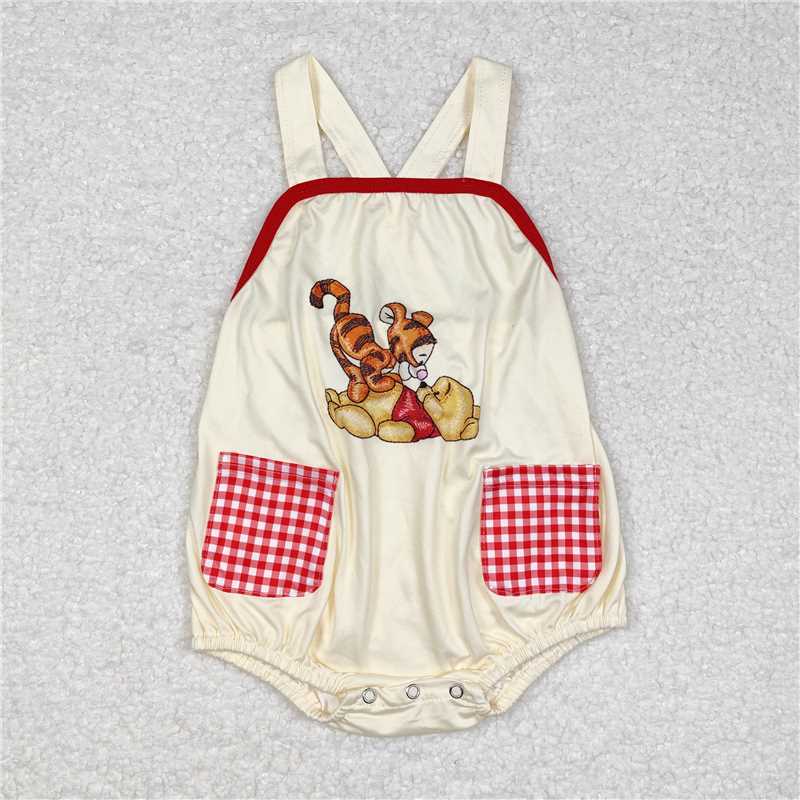 SR1704 Baby Infant Boys Bear Tiger Straps Rompers