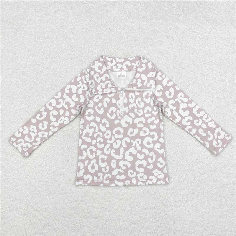 GT0720 Baby Girls Kids Boutique Long Sleeve Zip Pullovers Tops