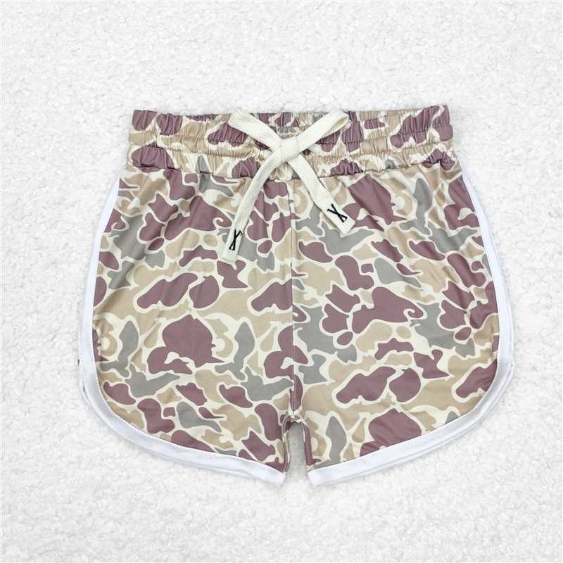 SS0369 Baby Girls Green Camo Summer Sports Shorts