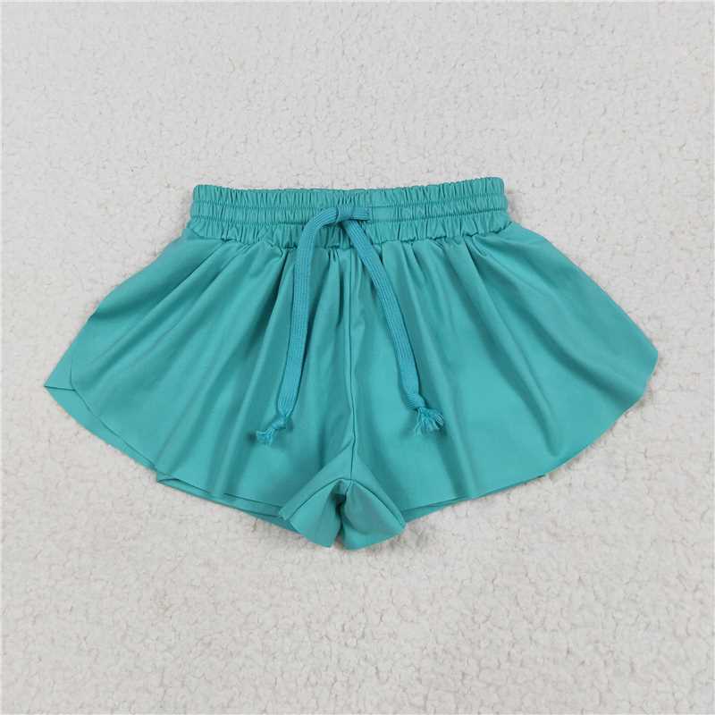 12.22 RTS NO MOQ (In stock)Matching SS0553 Baby Girls Aqua Yoga Shorts Bottoms