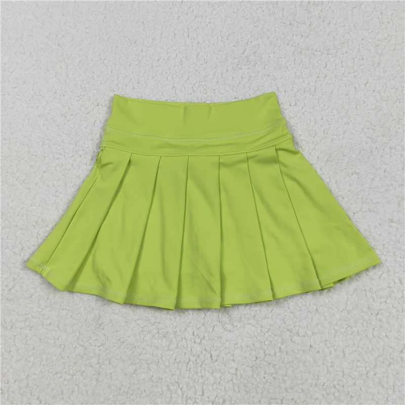 12.24 RTS NO MOQ (In stock)Matching GLK0081 Baby Girls Lime Green Yoga Active Wear Skirts