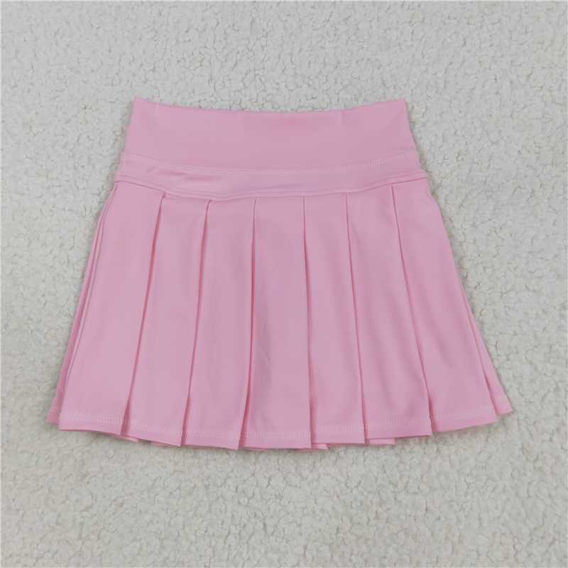 12.24 RTS NO MOQ (In stock)Matching GLK0088 Baby Girls Light Pink Yoga Active Wear Pleated Skirts