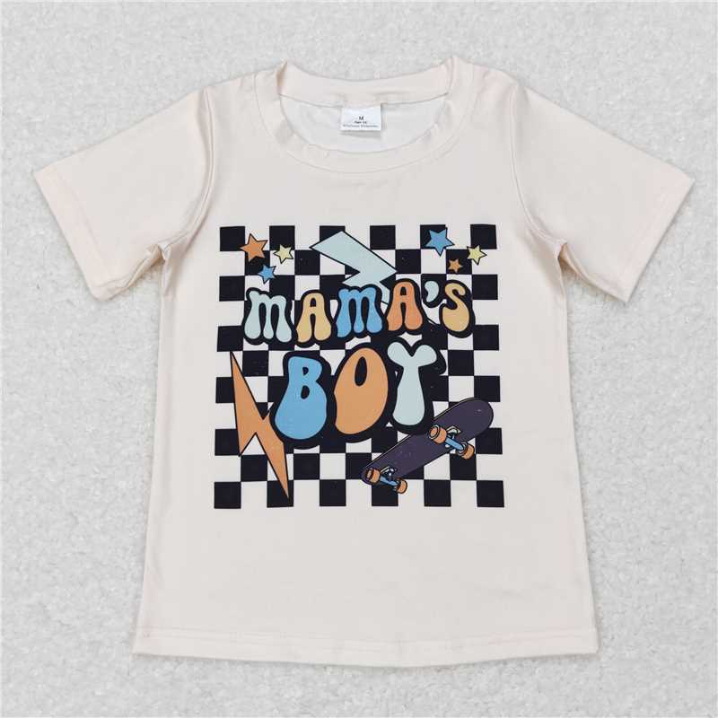 BT0447 Baby Boys Mama's Boy Short Sleeve Tee Shirts Tops