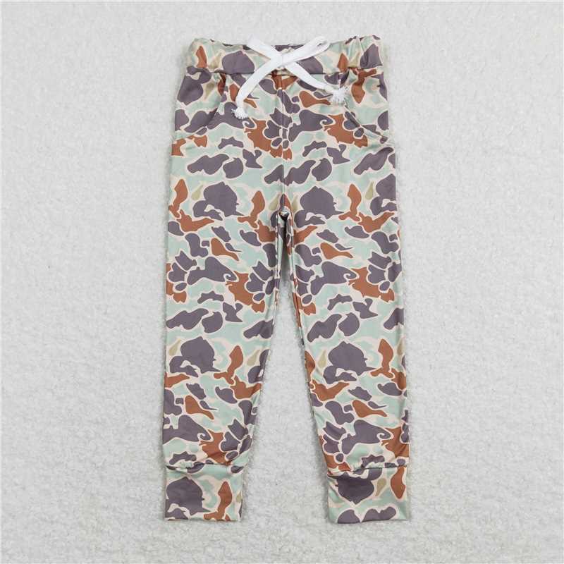 P0421 Baby Boys Green Camo Pockets Bottoms Pants