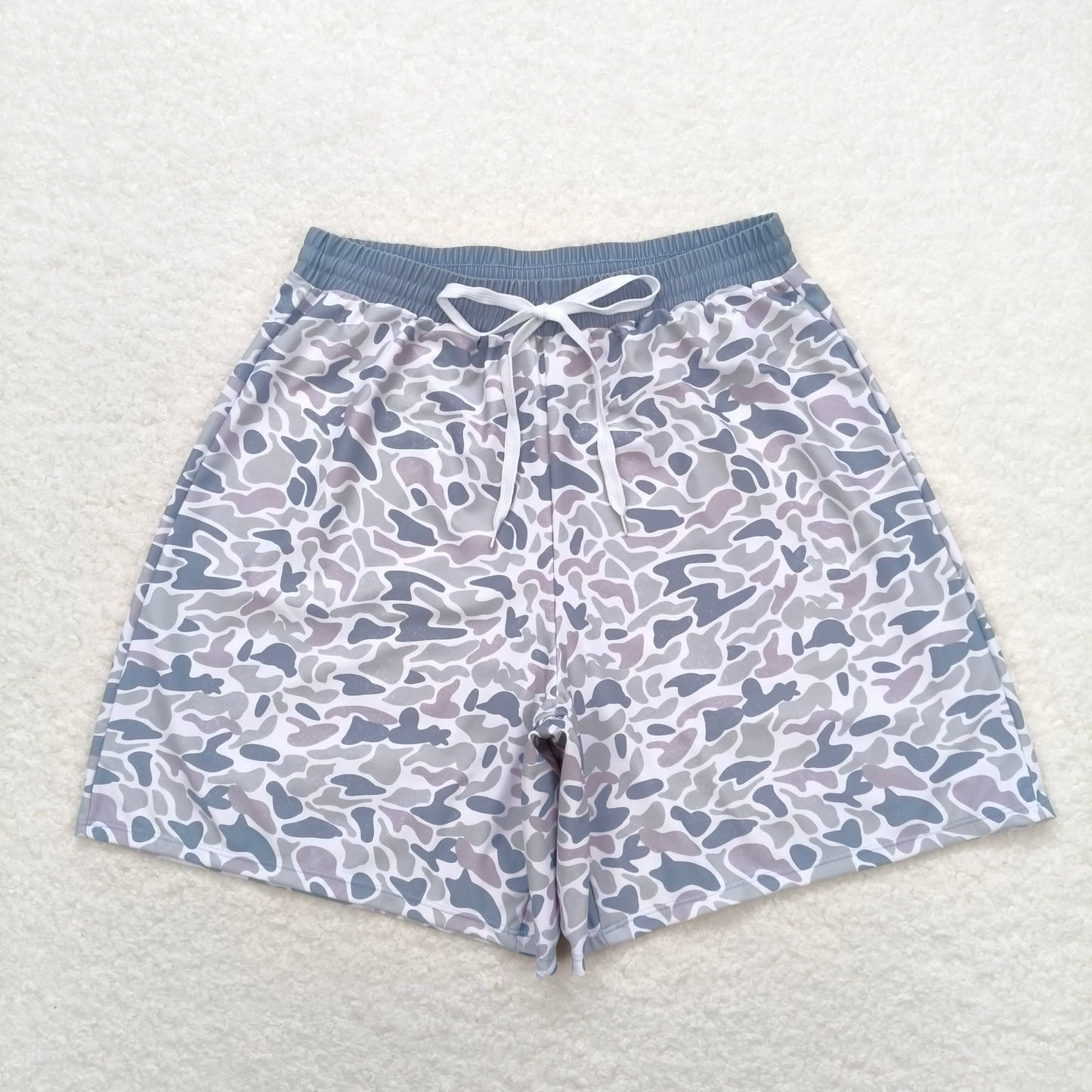 S0404Grey camo adult men summer swim shorts