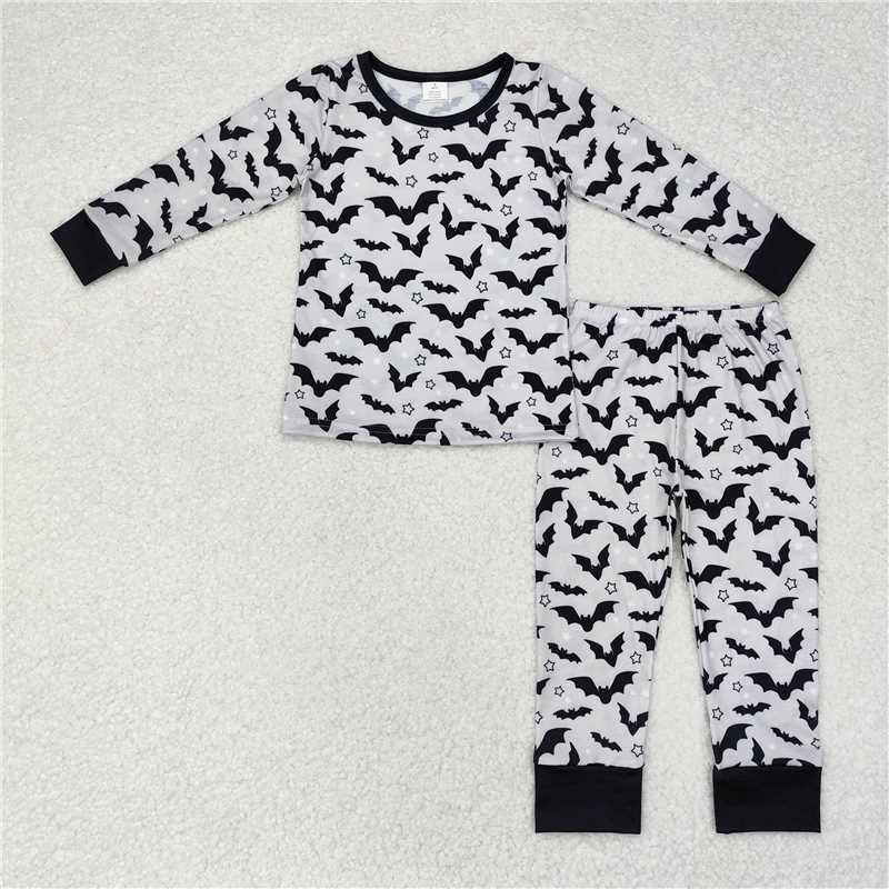 BLP0520Long sleeves bat kids boys Halloween pajamas