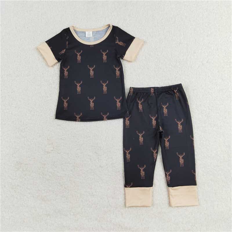 Baby Boys Dark Camouflage Short Sleeve Pants Set