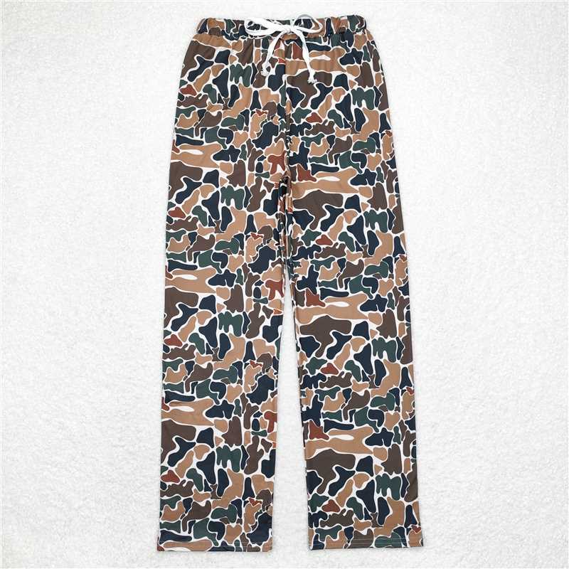 P0586 Adult Man Camo Brown Fall Bottom Pants Pajamas