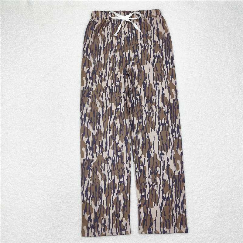 P0587 Adult Man Camo Green Bottomland Fall Bottom Pants Pajamas