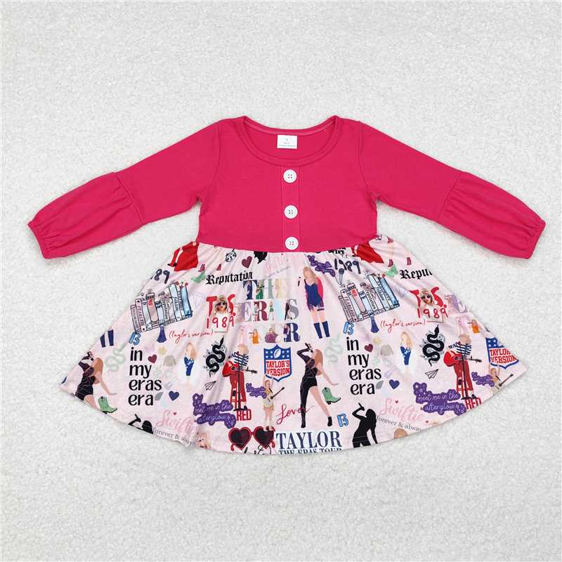 GLD0734 Baby Girls Pink Singer Ruffle Knee Length Dresses