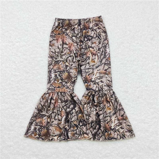 USA Shop (in stock)P0309   Baby Girls Camo Deer Hunting Bell Bottom Flare Pants