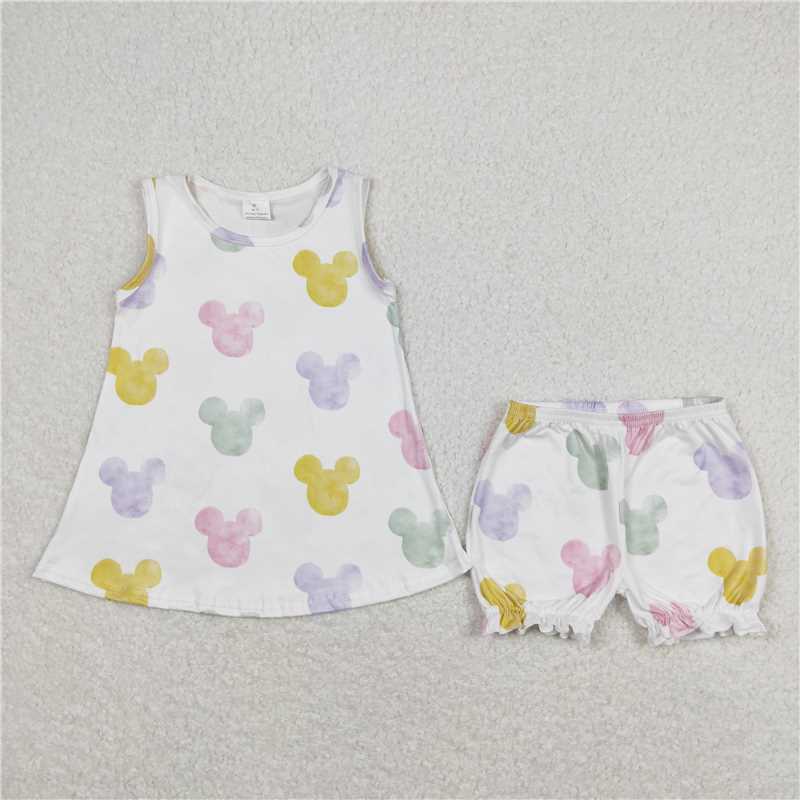 Baby Girls Cartoon Tunic Shorts Outfits Clothes Sets