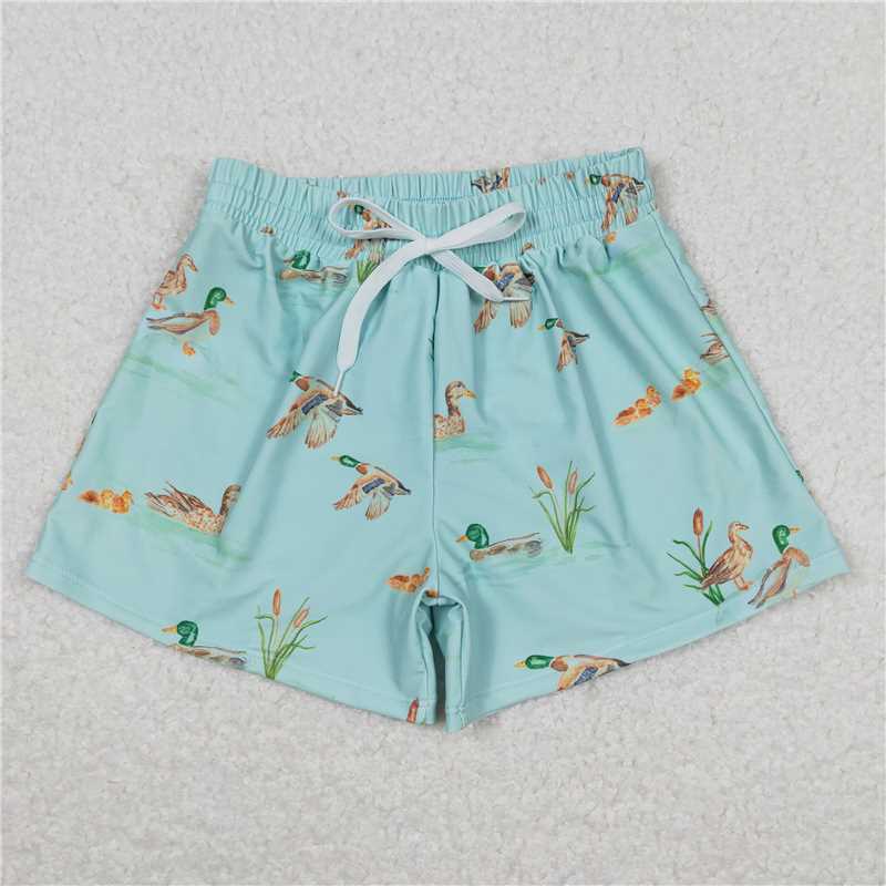S0266 RTS NO MOQ Baby Boys Summer Swimsuits Duck light green swimming trunks