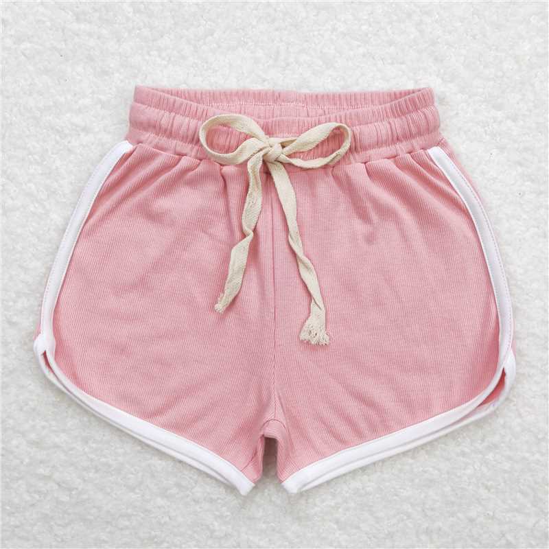 SS0291 Pink cotton kids girls summer shorts