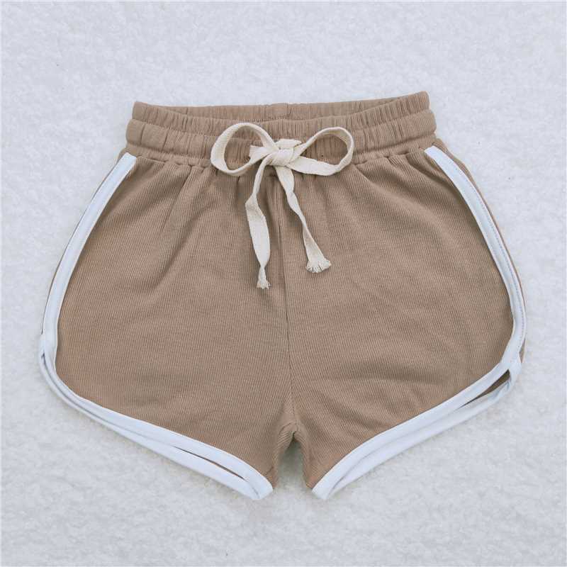 SS0294 Baby Girls Brown Color Summer Sports Design Shorts