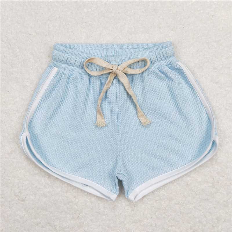 SS0289 Baby Girls Light Blue Color Summer Sports Design Shorts