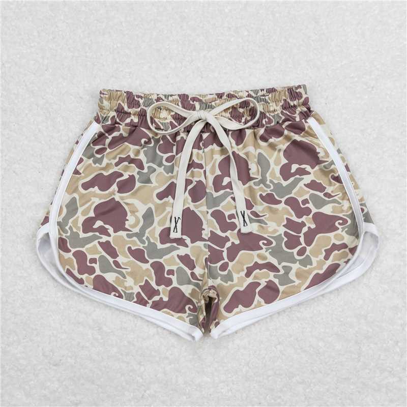 SS0176 Baby Girls Green Camo Summer Shorts