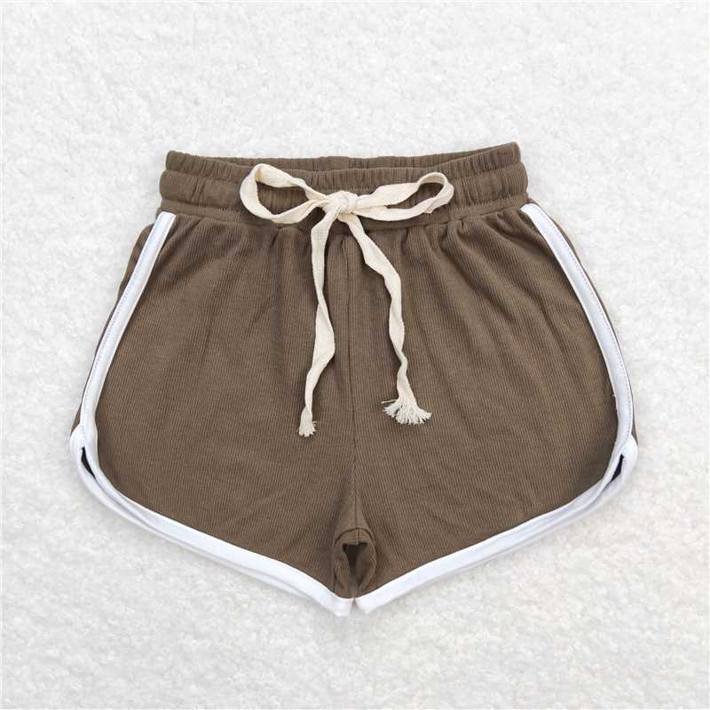 SS0314 Baby Girls Dark Brown Summer Sports Design Shorts