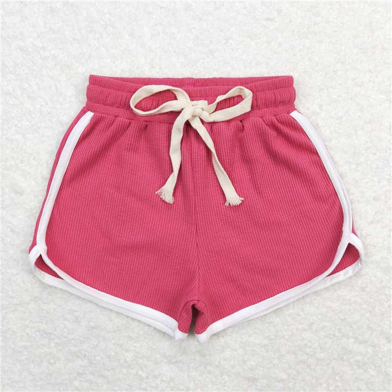 SS0317 Baby Girls Dark Pink Summer Sports Design Shorts