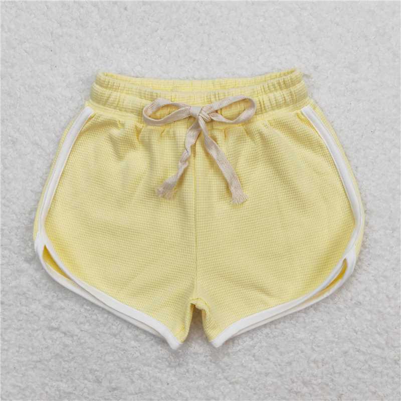 SS0318 Baby Girls Light Yellow Summer Sports Design Shorts