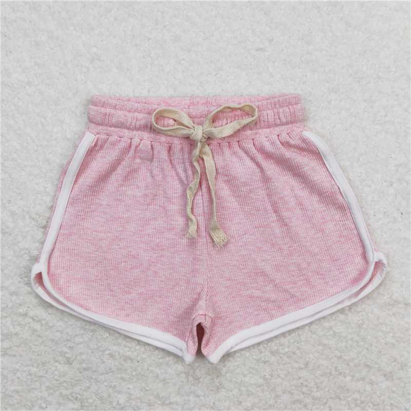 SS0319 Light pink cotton kids girls summer shorts