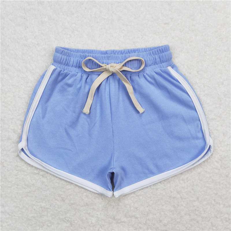 SS0322 Baby Girls Sky Blue Summer Sports Design Shorts