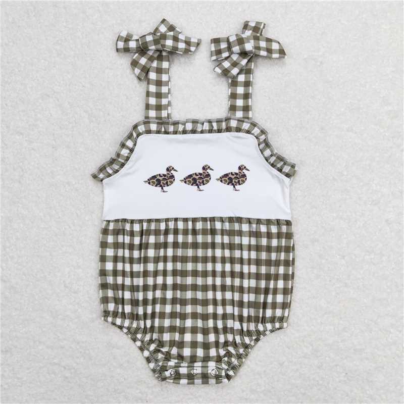 SR1168 Baby Girls Leopard Duck Sibling Summer Shorts Outfits Clothes Sets