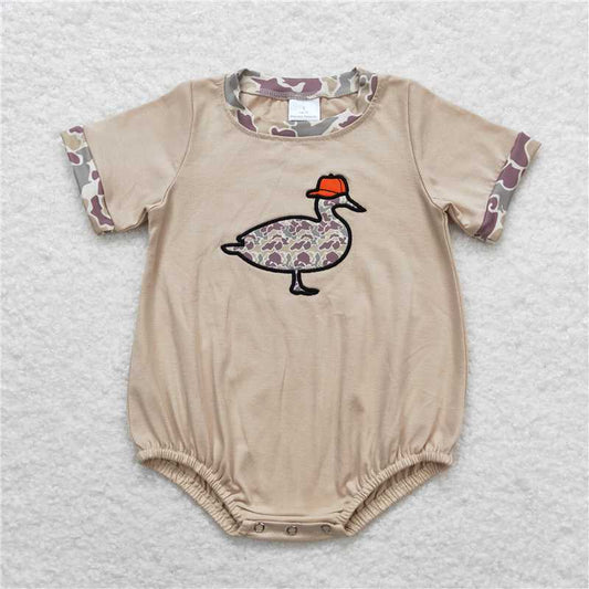 USA Shop (in stock)SR1403 RTS NO MOQ Baby Boys Summer Rompers Baby Boys Khaki Camo Duck Sibling Brother Clothes Sets