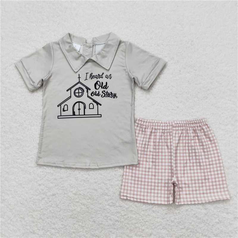 BSSO0742 Baby Boys Old Story Tee Shirts Tops Shorts Clothes Sets