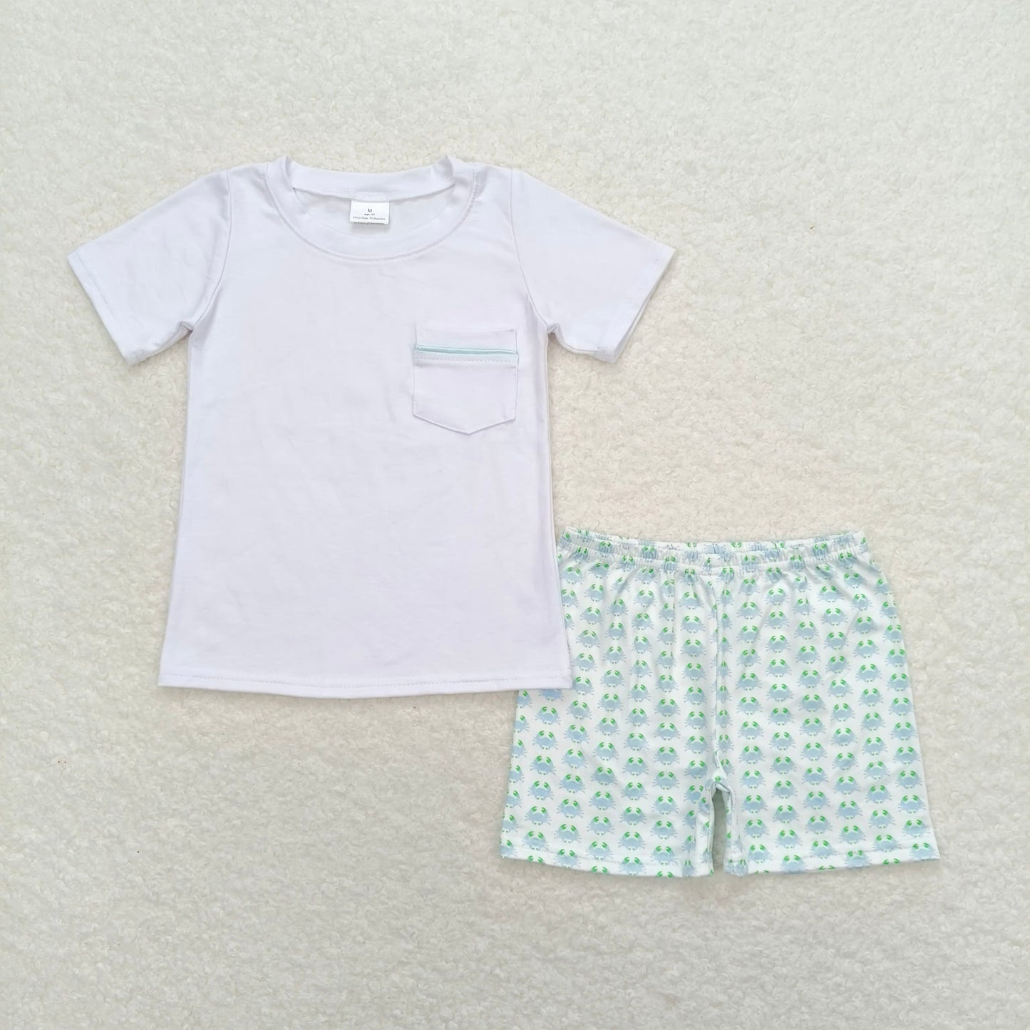 BSSO0670 Baby Boys Crab Red Tee Shirt Top Shorts Clothes Sets