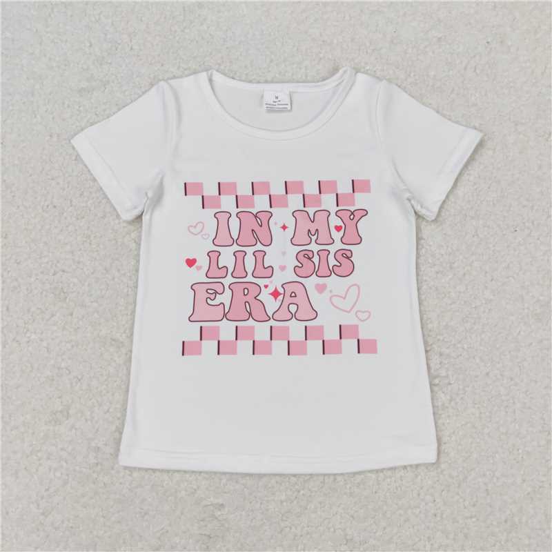 GT0557 Baby Girls Summer Ser Im My Lil Sis Era Short Sleeve T-shirt Top