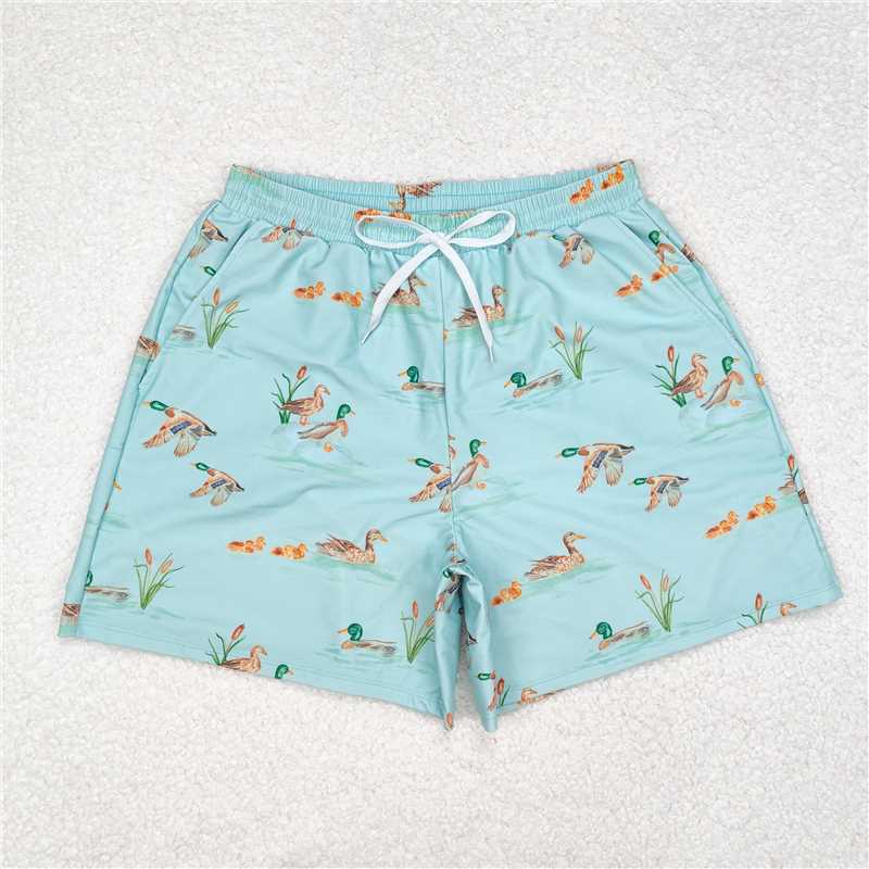 USA Warehouse (IN STOCK) S0428 Green duck adult men summer swim shorts