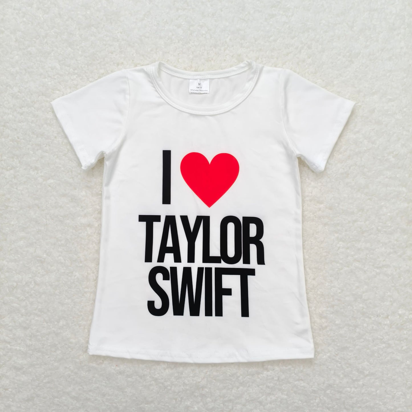 GT0551 I Love Swiffie Singer Baby Girls Short Sleeve T-shirt Top