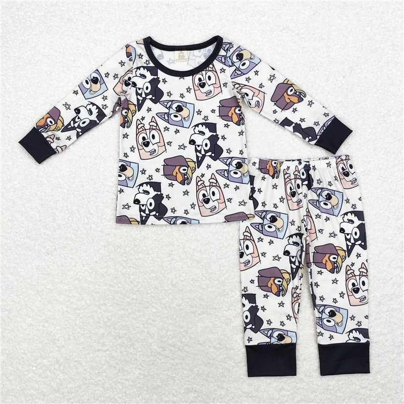 BLP0561Long sleeves dog stars boys Halloween pajamas