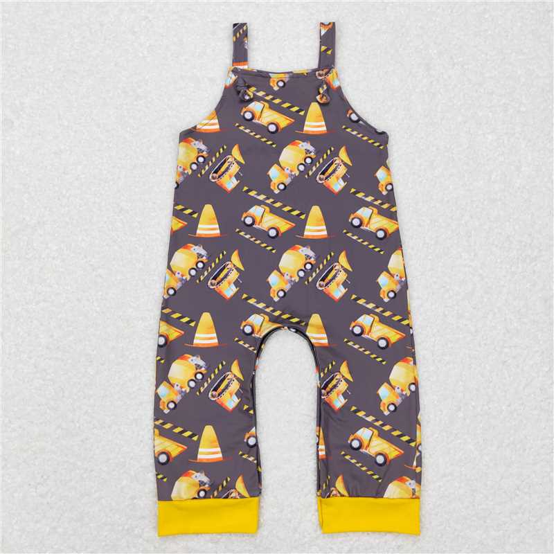 SR0473 Baby Infant Kids Boys Construction Straps Rompers