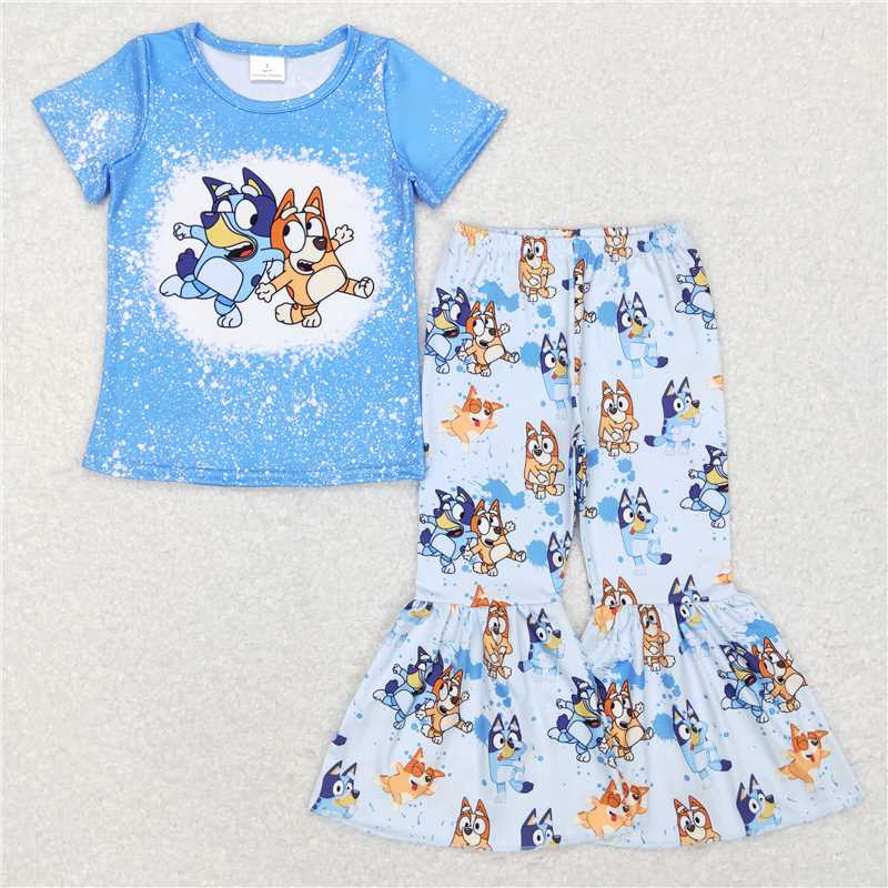 GSPO1059 Girls bluey short-sleeved trousers suit