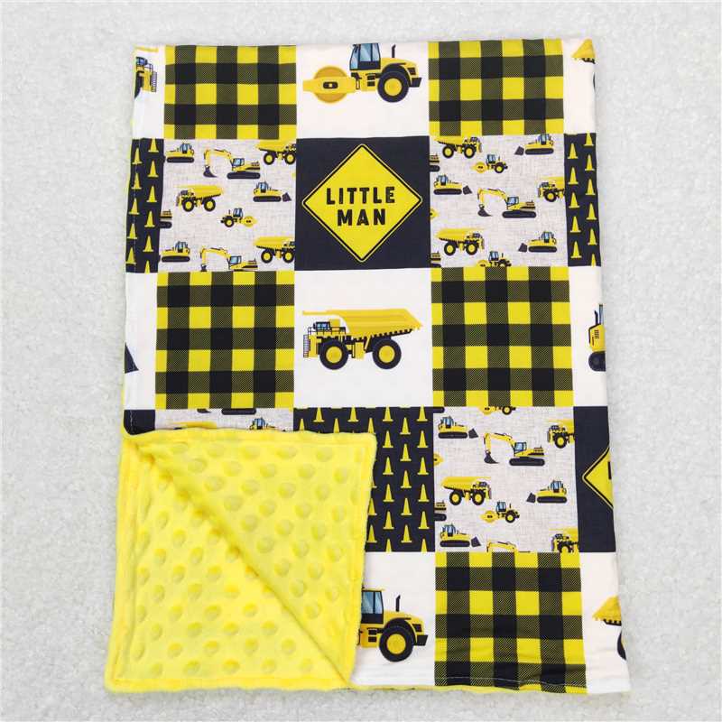 BL0101 Baby Boys Little Man Construction Minky Blankets