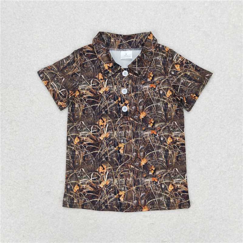 USA Shop (in stock)BT0639 Baby Boys Sibling Brother Camo Short Sleeve Buttons Tee Shirts Tops