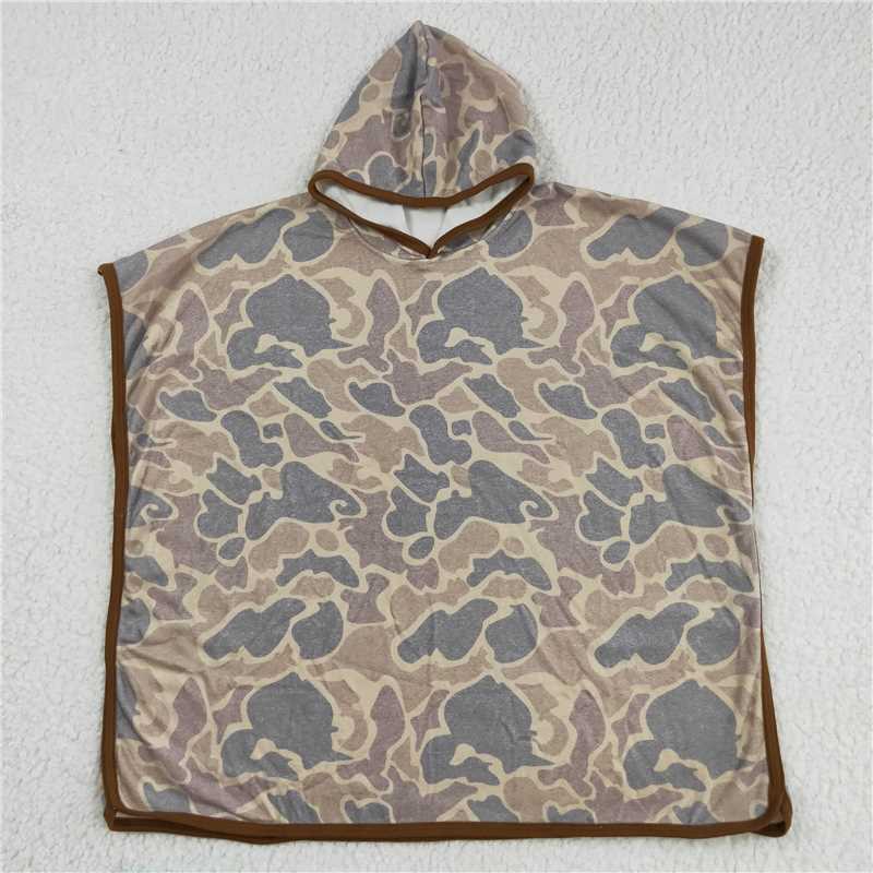 S0325 Baby Kids Children Brown Camo Terry Swim Towel Cover Ups