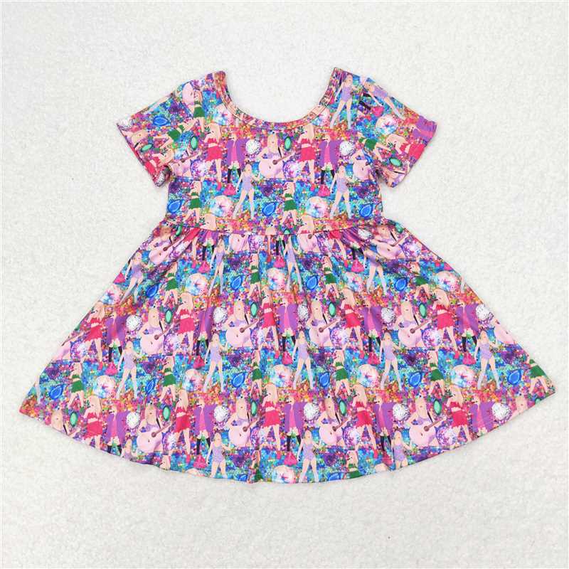 GSD1335 Baby Girls Colorful Singer Knee Length Dresses