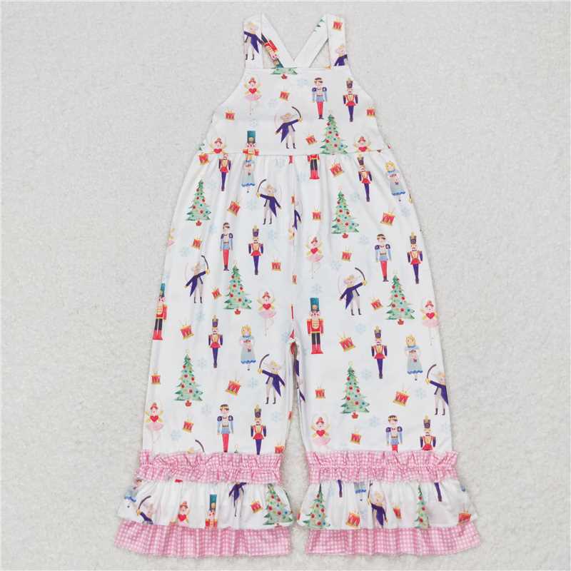 11.18 RTS NO MOQ (In stock)SR1931 Baby Girls Christmas Soldier Ruffle Straps Jumpsuits