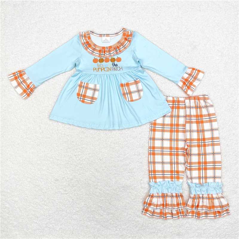 GLP1349Let's go to the pumpkin patch tunic pants girls fall clothes