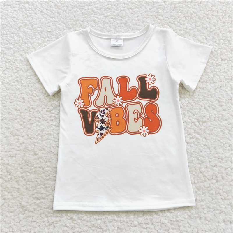 GT0277 Fall vibes short sleeves baby girls shirt