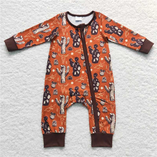 RTS LR0726 Alpine Bullhead Cactus Pocket Short Sleeve Red Brown Zipper Long Sleeve Bodysuit