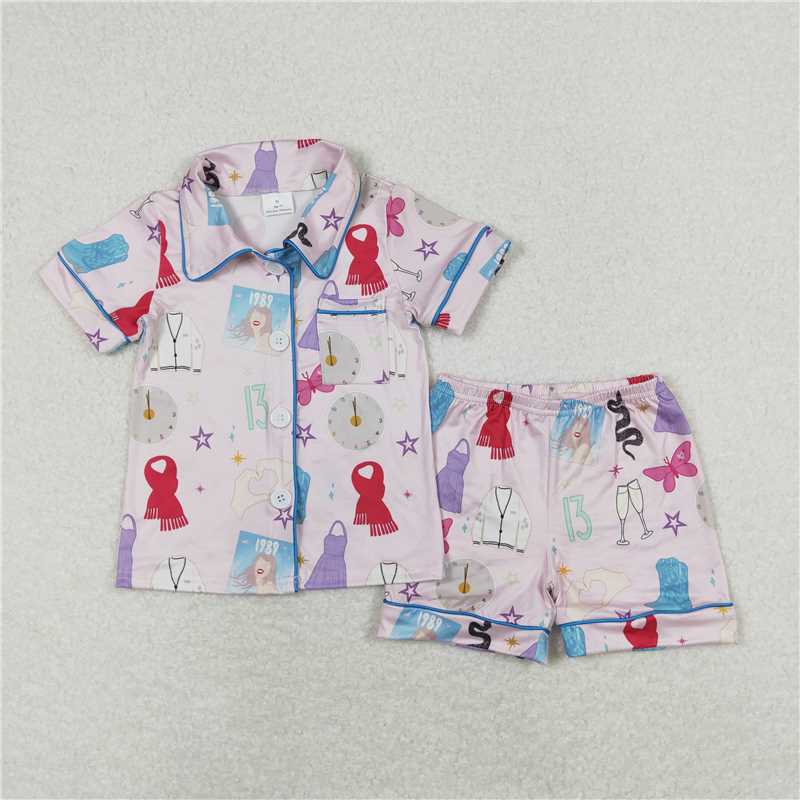 Baby Girls One Shoulder Top Brown Mouse Skirts Clothes Sets