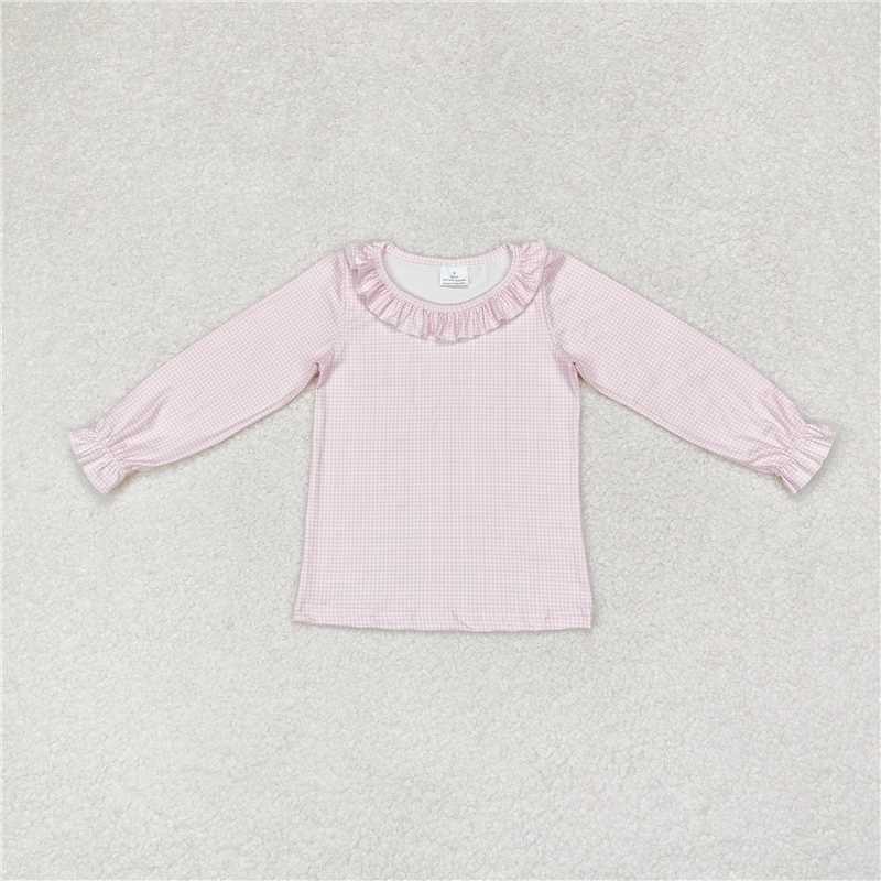 GT0626 Baby Girls Pink Color Long Sleeve Tee Shirts Tops