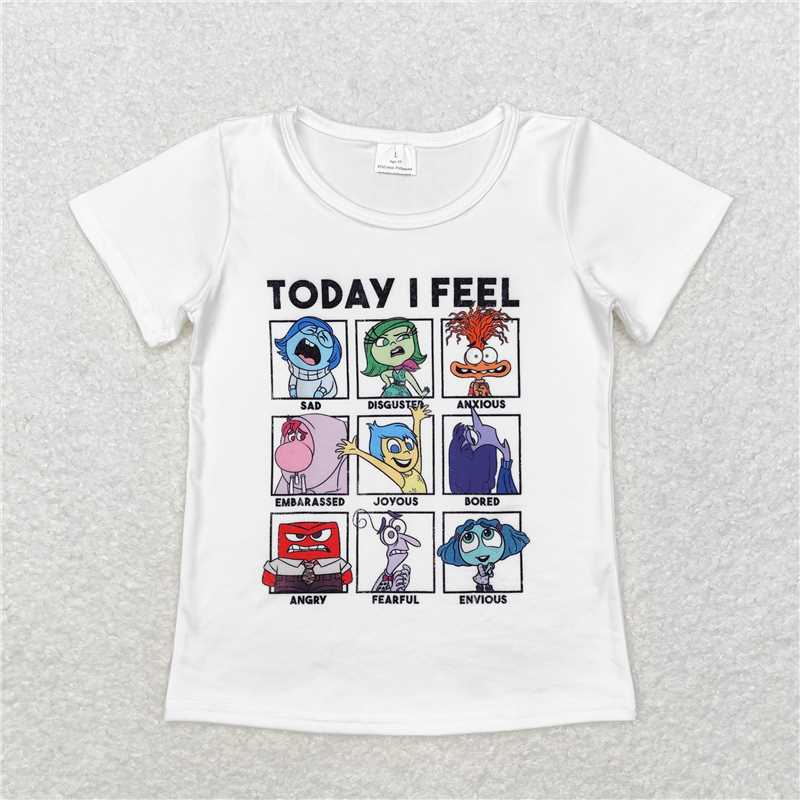 GT0674 GT0674 Baby Girls Short Sleeve T-shirt Today I Feel
