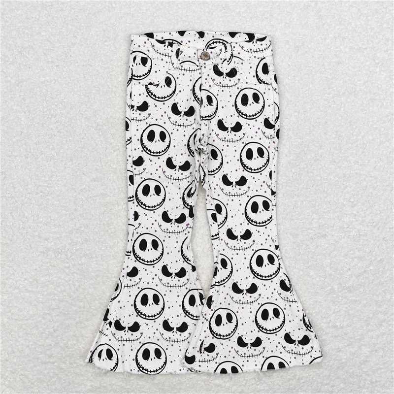 P0488 Baby Girls Halloween Black Face Denim Pants Jeans
