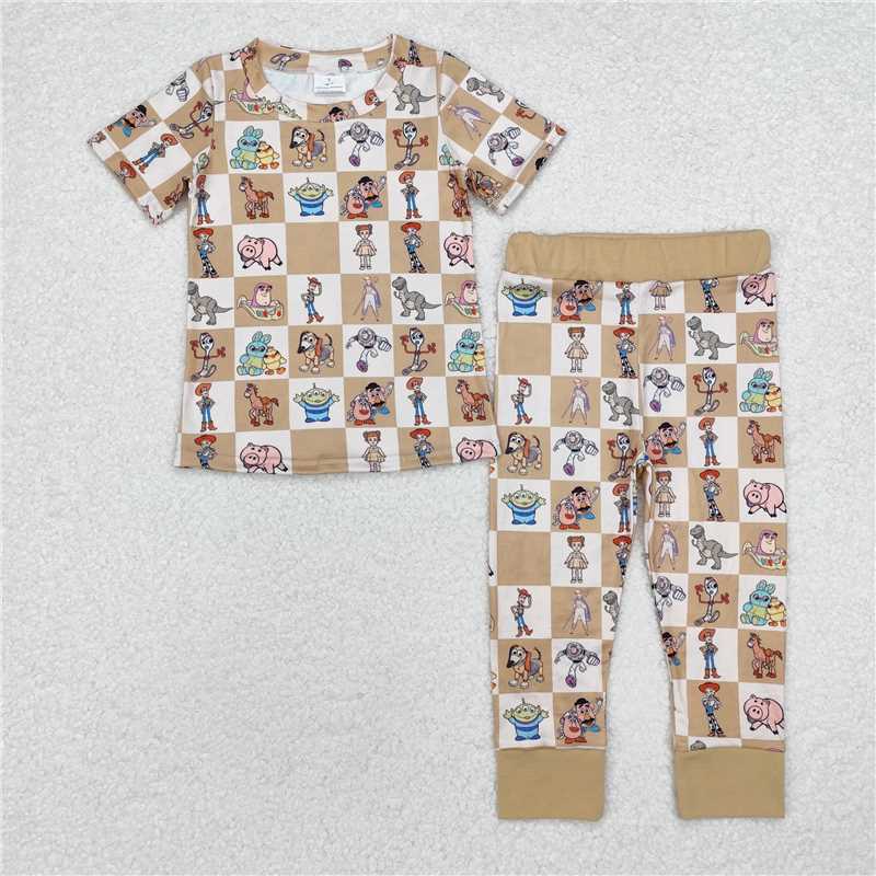 BSPO0477 Baby Boys Cartoon Toy Top Pants Pajamas Clothes Sets
