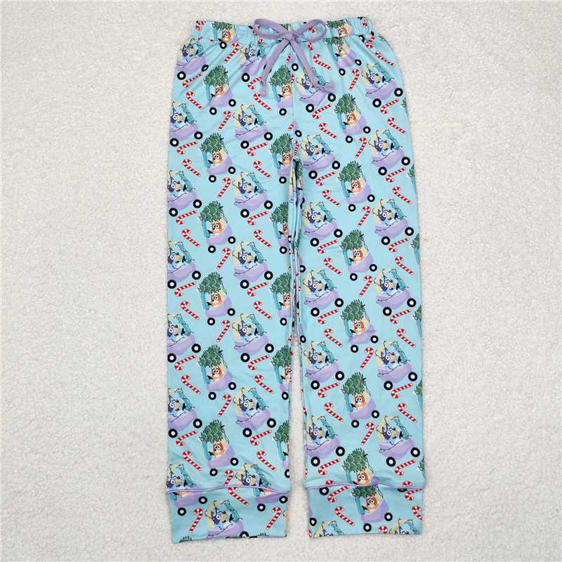 P0565 Adult Women Christmas Dogs Candy Bottom Pants Pajamas